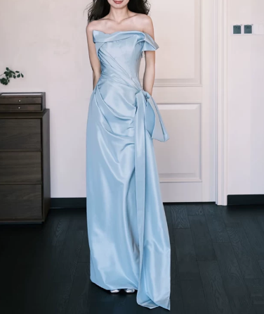 Stunning Prom Dress Strapless Pleated Gala Dress Evening Dress   D7274