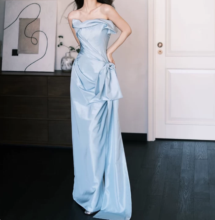 Stunning Prom Dress Strapless Pleated Gala Dress Evening Dress   D7274