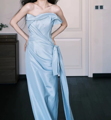 Stunning Prom Dress Strapless Pleated Gala Dress Evening Dress   D7274