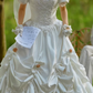 Elegant Wedding Dress V Neck Applique Pleated Flower Wedding Dress D7277