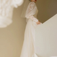 Elegant Wedding Dress High Collar Applique Lace Tulle Wedding Dress D7278