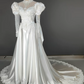 Elegant Wedding Dress High Collar Applique Lace Tulle Pearl  Bowknot Flower Wedding Dress D7279