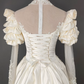 Elegant Wedding Dress High Collar Applique Lace Tulle Beaded Flower Cascade Wedding Dress D7280