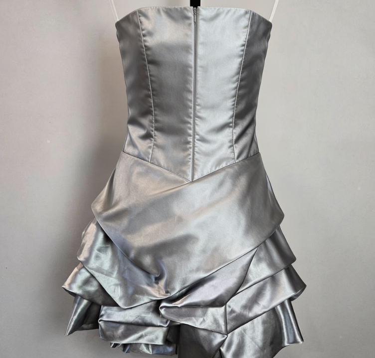 Beautiful Homecoming Dress Spaghetti Strap Pleated Cascade Back to School Outfits Party Dress D7285