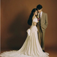 Elegant Wedding Dress Off the Shoulder Pleated Bowknot Lace Wedding Dress D7299