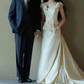 Elegant Wedding Dress Square Flower Pleated Prom Dress Wedding Dress D7300