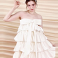 Charming Homecoming Dress Strapless Bowknot Cascade Pleated Back to School Outfits Party Dress D7311