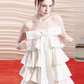 Charming Homecoming Dress Strapless Bowknot Cascade Pleated Back to School Outfits Party Dress D7311