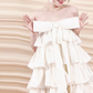 Charming Homecoming Dress Strapless Bowknot Cascade Pleated Back to School Outfits Party Dress D7311