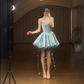 Charming Homecoming Dress V Neck Rinestone Tassel Pleated Back to School Outfits Party Dress D7317