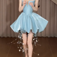 Charming Homecoming Dress V Neck Rinestone Tassel Pleated Back to School Outfits Party Dress D7317