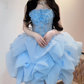 Charming Homecoming Dress Strapless Pleated Flower Cascade Back to School Outfits Party Dress D7320