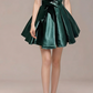 Charming Homecoming Dress V Neck Bowknot Pleated Back to School Outfits Party Dress  D7336