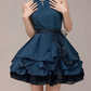 Charming Homecoming Dress High Collar Bowknot Pleated Tulle Back to School Outfits Party Dress  D7337