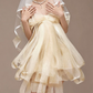 Charming Homecoming Dress Strapless Bowknot Cascade Tulle Back to School Outfits Party Dress  D7338