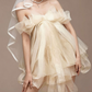 Charming Homecoming Dress Strapless Bowknot Cascade Tulle Back to School Outfits Party Dress  D7338