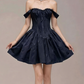 Charming Homecoming Dress Off the Shoulder Bowknot Pleated Back to School Outfits Party Dress  D7340