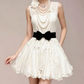 Charming Homecoming Dress Sheer Sharp Bowknot Lace Flower Back to School Outfits Party Dress  D7341