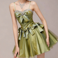 Charming Homecoming Dress Sweetheart Rinestone Pleated Bowknot Back to School Outfits Party Dress  D7342