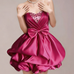 Charming Homecoming Dress Sweetheart Rinestone Pleated Bowknot Back to School Outfits Party Dress  D7343