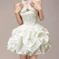 Charming Homecoming Dress Halter Rinestone Lace Cascade Back to School Outfits Party Dress  D7346