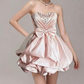 Charming Homecoming Dress Sweetheart Rinestone Pleated Bowknot Back to School Outfits Party Dress  D7343