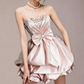 Charming Homecoming Dress Sweetheart Rinestone Pleated Bowknot Back to School Outfits Party Dress  D7343