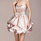 Charming Homecoming Dress Sweetheart Rinestone Pleated Bowknot Back to School Outfits Party Dress  D7343