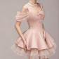 Charming Homecoming Dress Off the Shoulder Bowknot Tulle Pleated Back to School Outfits Party Dress  D7347