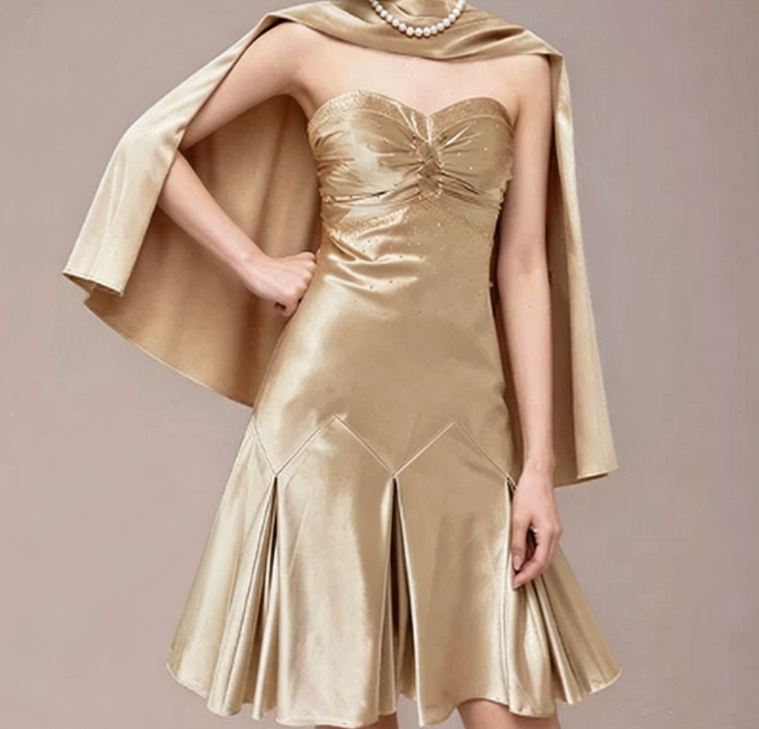 Charming Homecoming Dress Sweetheart Rinestone Stole Pleated Back to School Outfits Party Dress  D7348