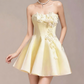 Charming Homecoming Dress Strapless Flower Pleated Back to School Outfits Party Dress  D7350