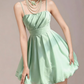 Charming Homecoming Dress Spaghetti Strap Pleated Back to School Outfits Party Dress  D7352
