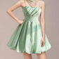 Charming Homecoming Dress Spaghetti Strap Pleated Back to School Outfits Party Dress  D7352