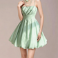 Charming Homecoming Dress Spaghetti Strap Pleated Back to School Outfits Party Dress  D7352