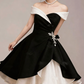 Charming Homecoming Dress Off the Shoulder Rinestone Tulle Pleated Back to School Outfits Party Dress  D7353