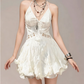 Charming Homecoming Dress V Neck Flouncing Back to School Outfits Party Dress  D7354
