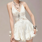 Charming Homecoming Dress V Neck Flouncing Back to School Outfits Party Dress  D7354