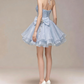 Charming Homecoming Dress Halter Rinestone Pleated Back to School Outfits Party Dress  D7355