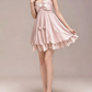 Charming Homecoming Dress Spaghetti Strap Pleated Back to School Outfits Party Dress  D7358