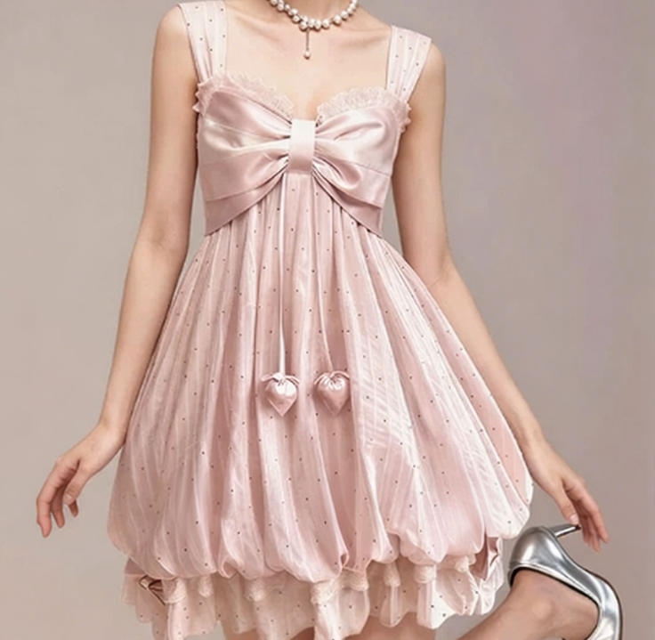 Charming Homecoming Dress Spaghetti Strap Pleated Back to School Outfits Party Dress  D7358