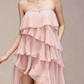 Charming Homecoming Dress Strapless Flouncing Cascade Pearl Back to School Outfits Party Dress  D7359