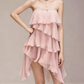 Charming Homecoming Dress Strapless Flouncing Cascade Pearl Back to School Outfits Party Dress  D7359