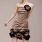 Charming Homecoming Dress Strapless Shirred Flower Pearl Back to School Outfits Party Dress  D7361