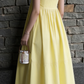 Light Yellow Straps A-Line Long Party Dress Fashion Vacation Dress, D174