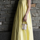 Light Yellow Straps A-Line Long Party Dress Fashion Vacation Dress, D174