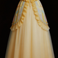 Yellow Sweetheart A-Line Ruffles Princess Long Party Dress Evening Gown, D388