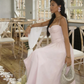 Pink Spaghetti Straps A-Line Long Party Dress Birthday Outfits, D151