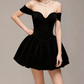 Charming Homecoming Dress Halter Pleated Black Back to School Outfits Party Dress  D7364