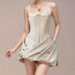 Charming Homecoming Dress Spaghetti Strap Pleated Back to School Outfits Party Dress  D7365