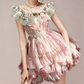 Charming Homecoming Dress Jewel Flower Bowknot Pleated Cascade Pearl Back to School Outfits Party Dress  D7367